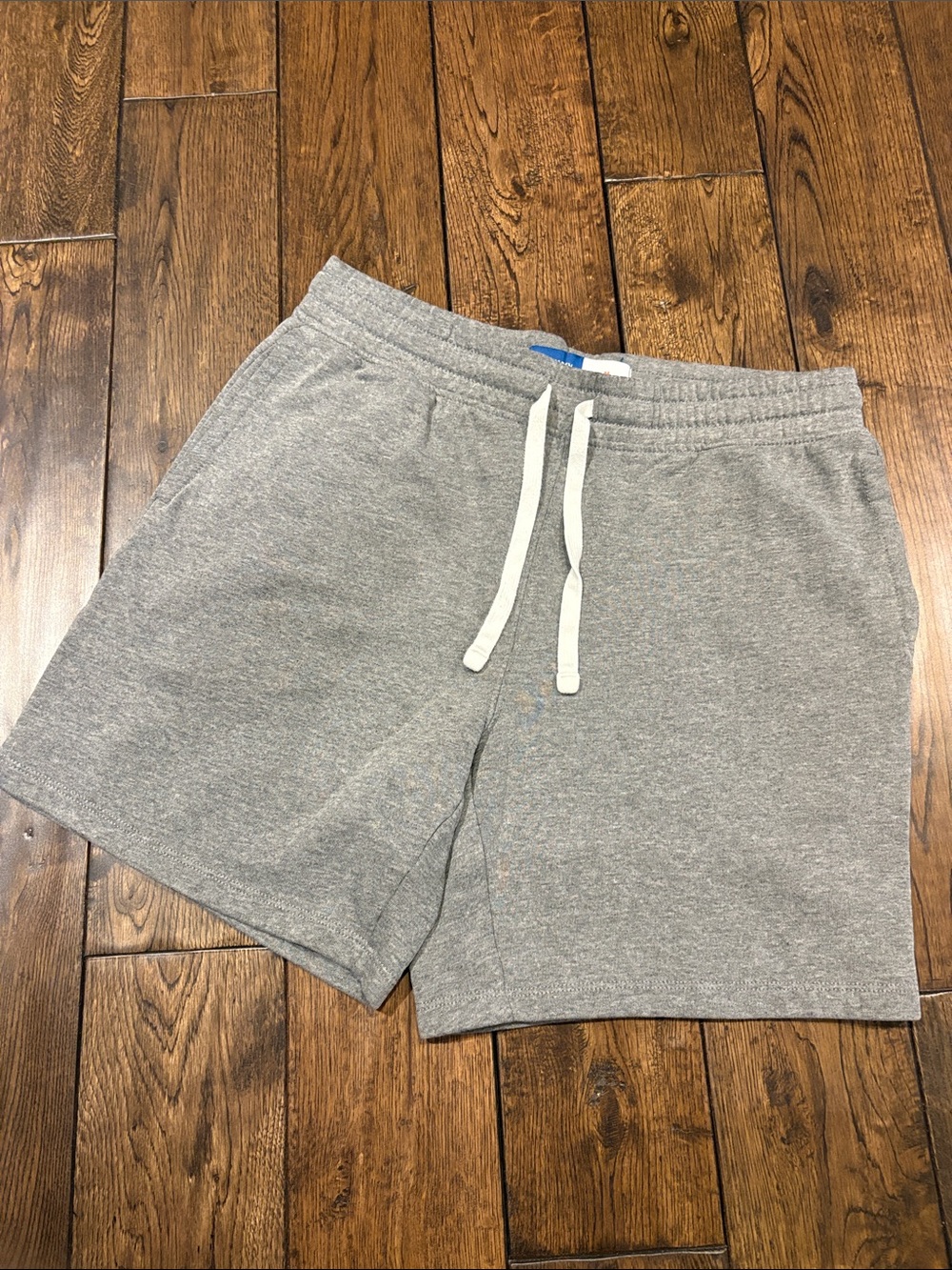 Men's Gray Athletic Knit Drawstring Shorts, Size M